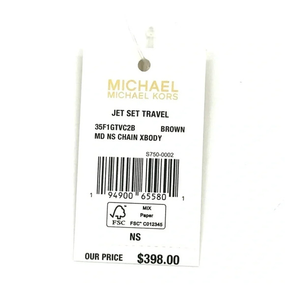 Michael Kors Medium NS Chain Xbody Bag Brown/Gold - Picture 10 of 10